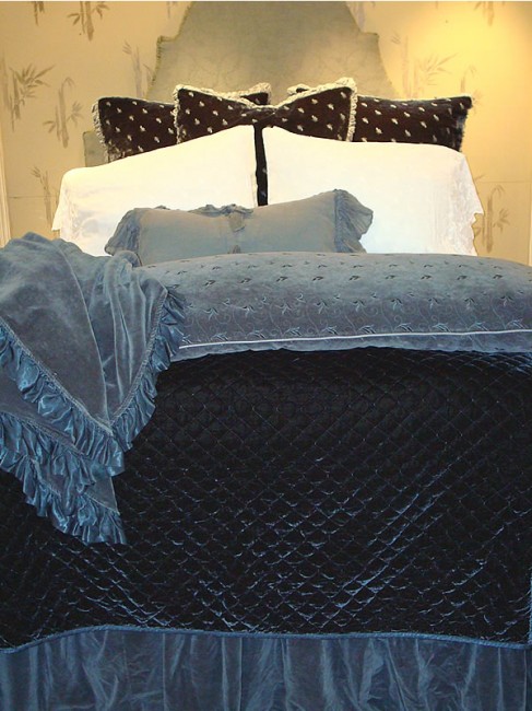 Silk Velvet Quilted Coverlet Bella Notte Linens