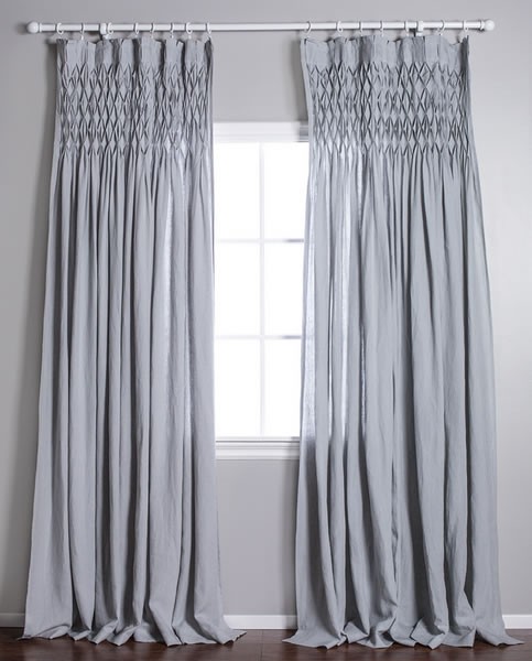 Smocked Curtain Pom Pom Linen Voile