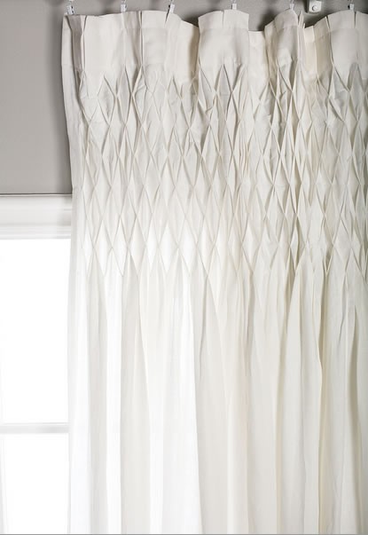 Smocked Curtain Pom Pom Linen Voile