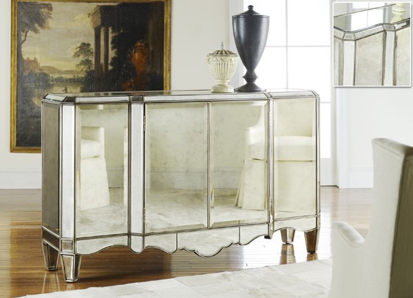 Modern mirrored credenza sale