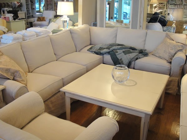 Classic Sectional Sofa Slipcovered