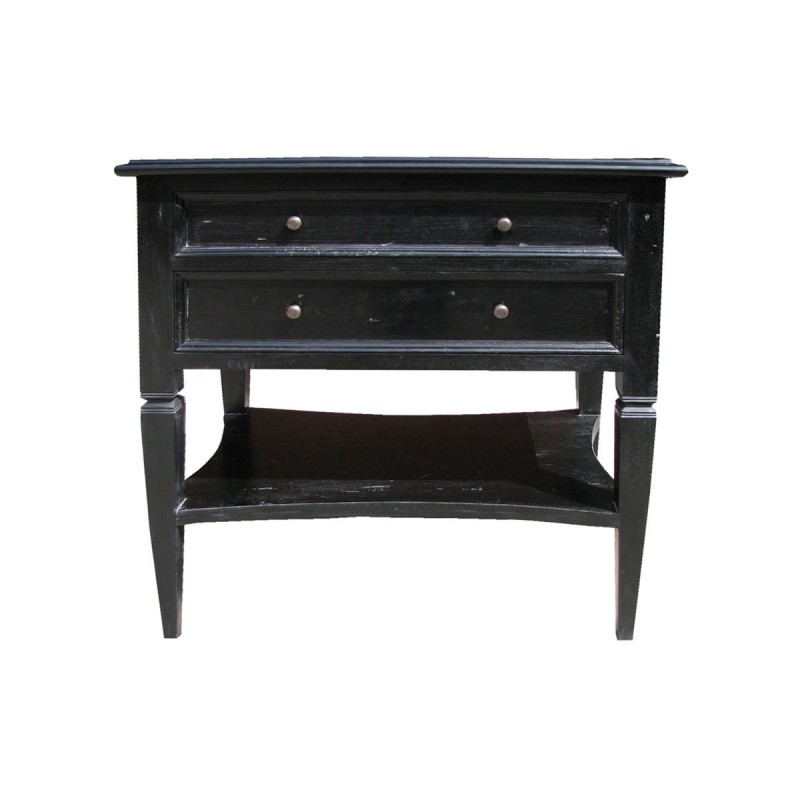 Cottage Chic French Country Furniture Tables Side Oxford Oxford Two Drawer Side Table Black