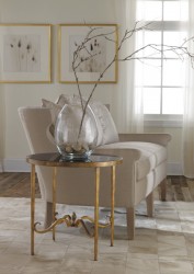Wrought & Gilded Round End Table