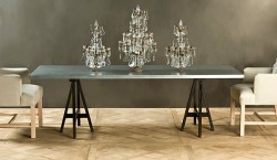 Saw Horse Zinc Dining Table