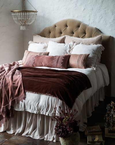 Carmen Bed End Throw Blanket in Rose Gold